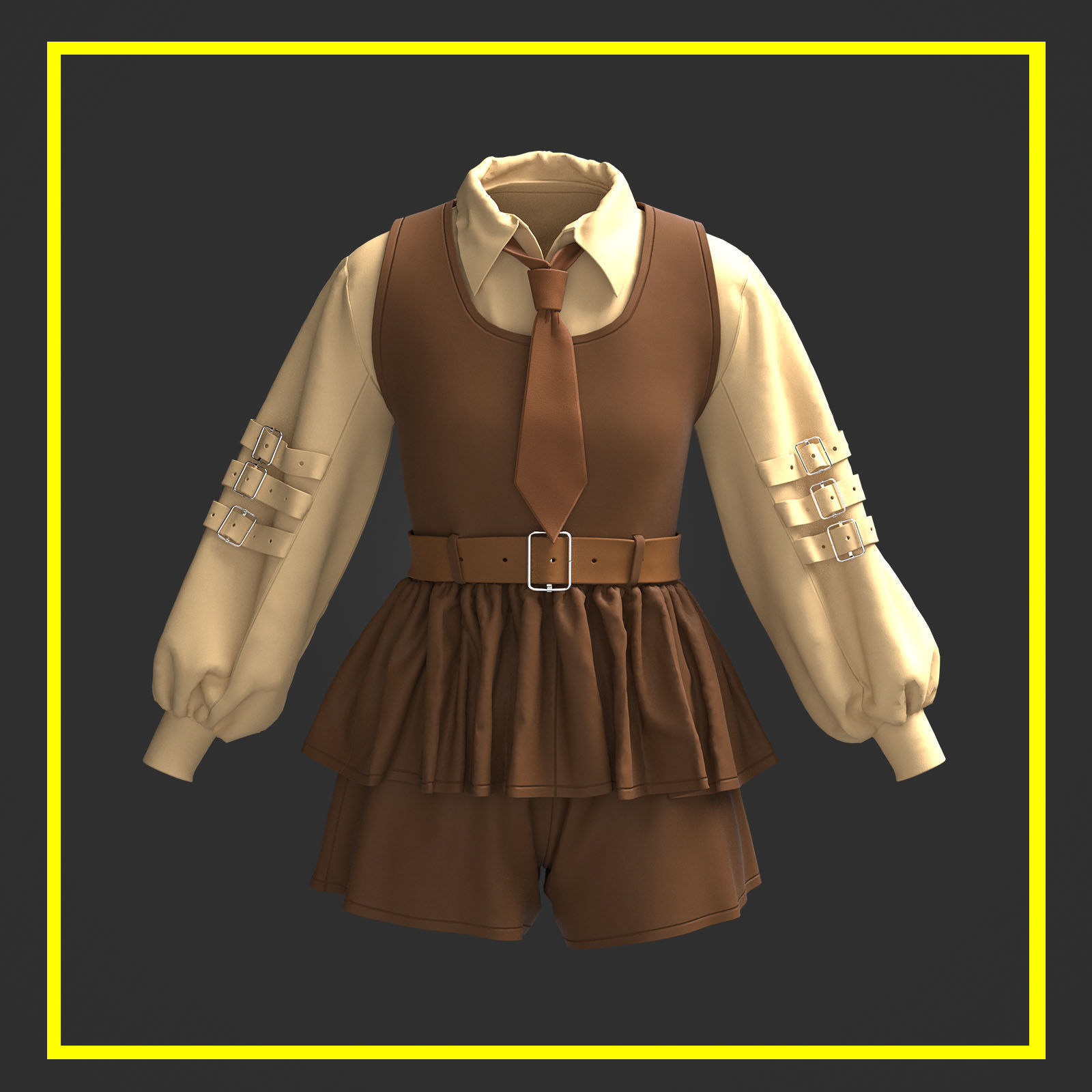 Female Outfit 3D model_2