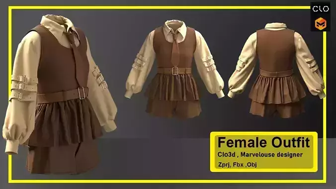 Female Outfit 3D model