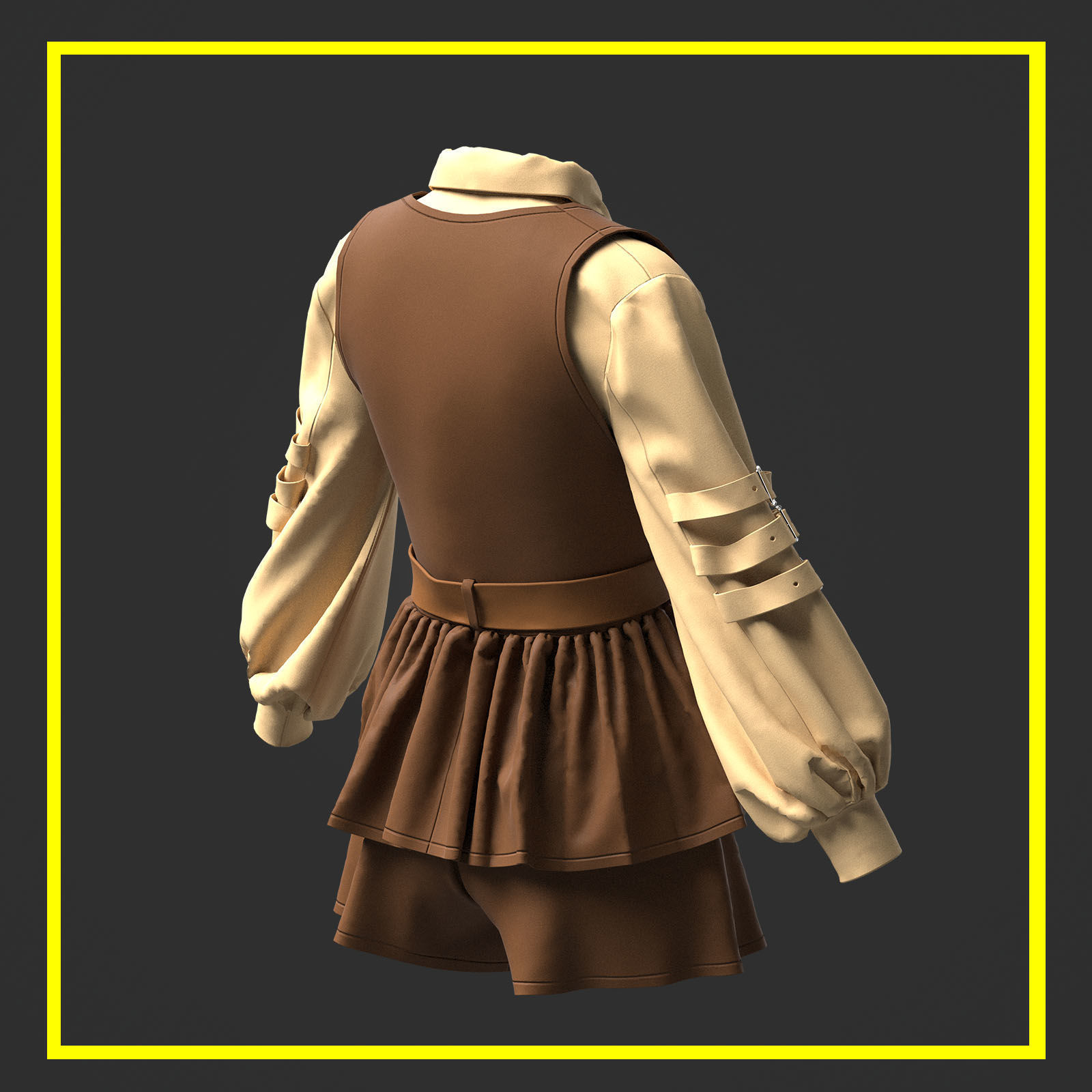 Female Outfit 3D model_4