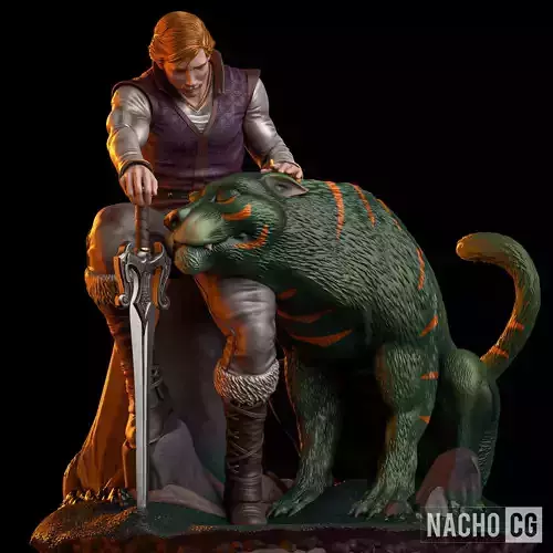 Fan Art - Adam and Cringer from MOTU - Diorama