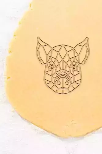 Geometric Pig Cookie Cutter - Biscuit Cutter
