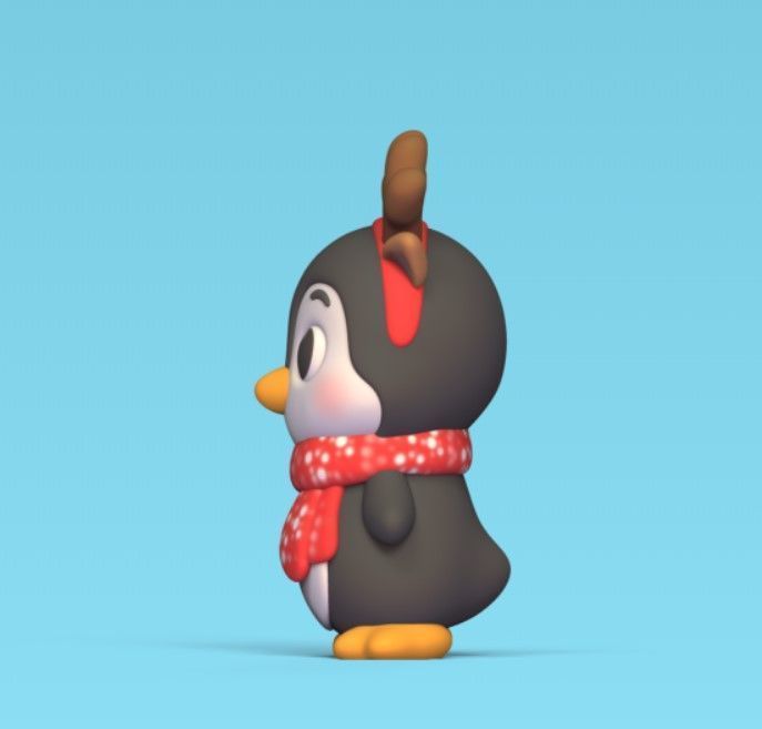Penguin Reindeer Xmas 3D print model_3