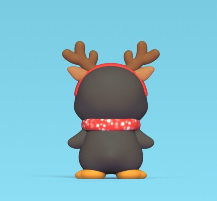 Penguin Reindeer Xmas 3D print model_4