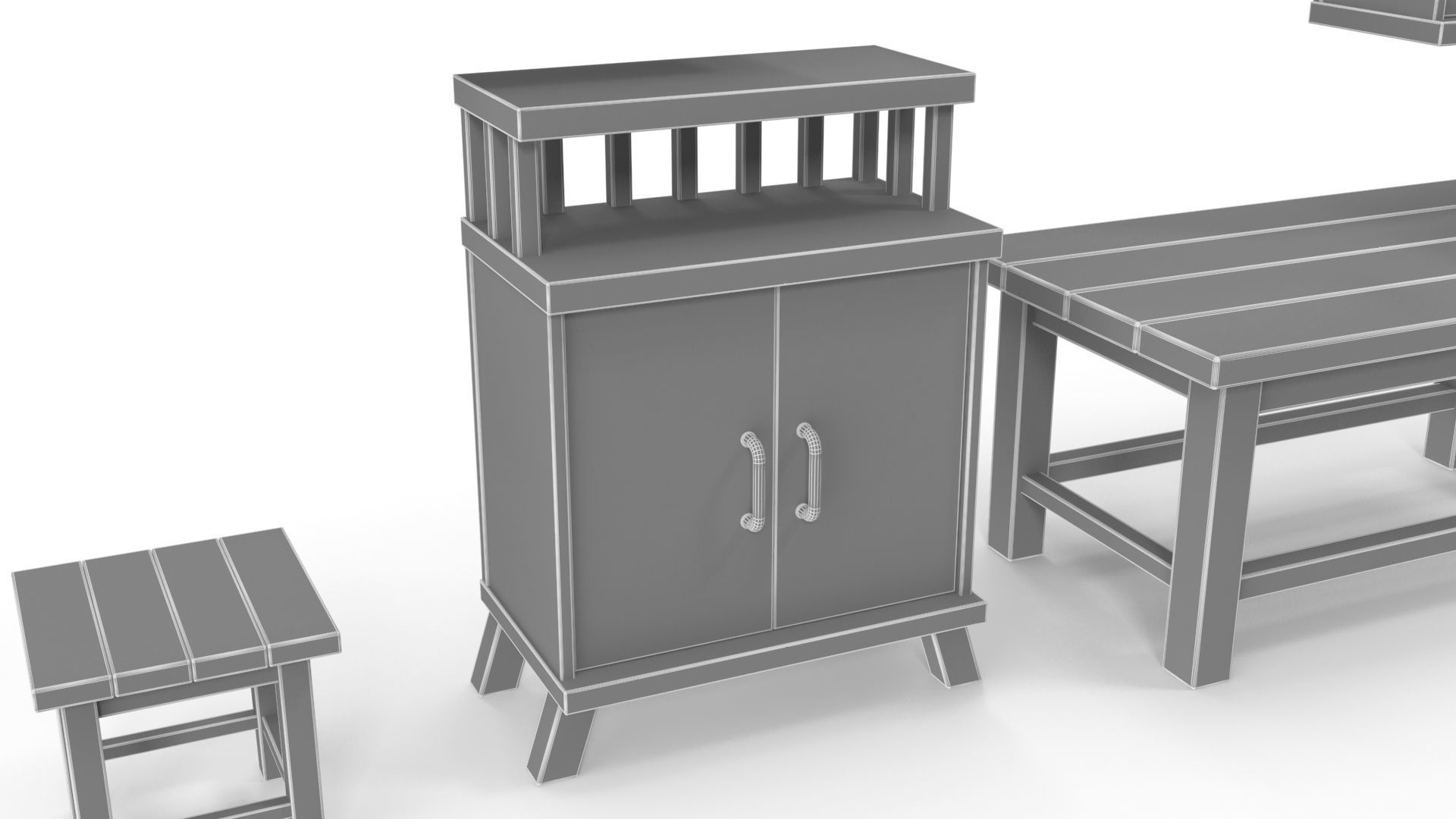 Stylized furniture pack 3D model_24