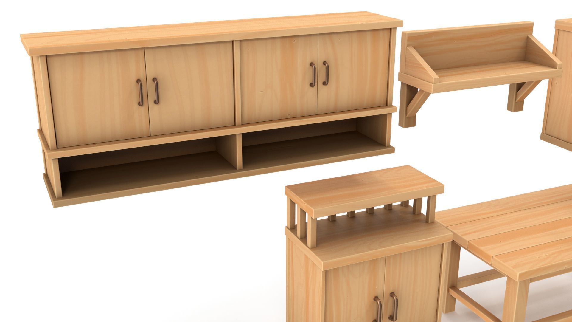 Stylized furniture pack 3D model_5