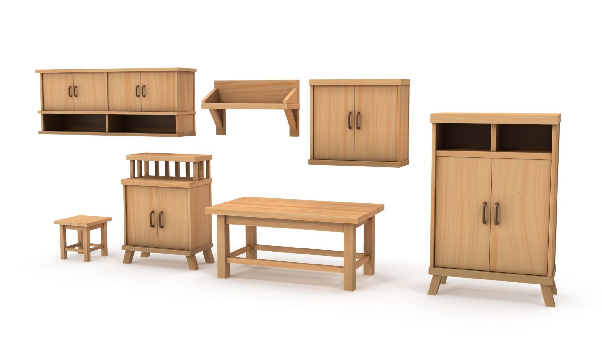 Stylized furniture pack 3D model_13