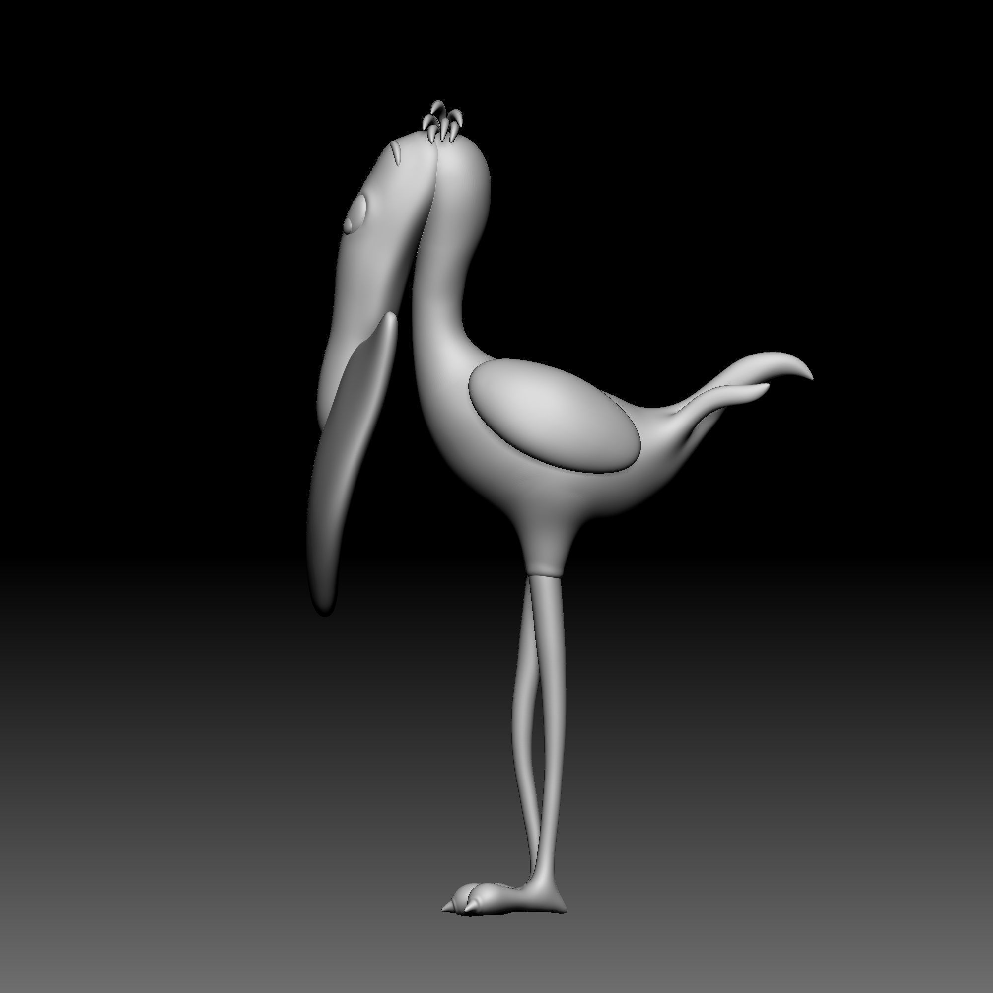 Bird - Shovel - Alice in Wonderland - 010 3D print model_3
