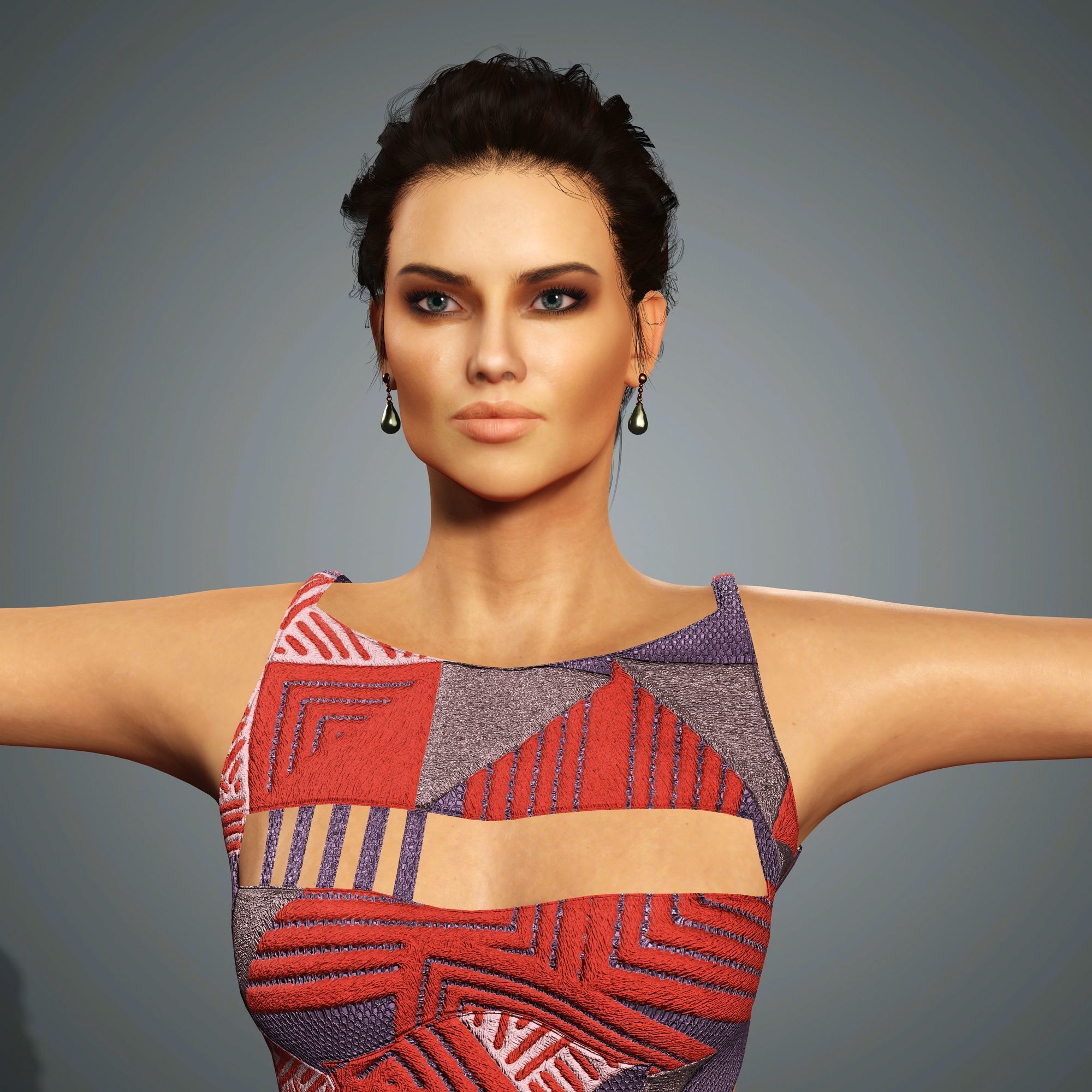 Adriana Lima Character 3D Model Low-poly 3D model_15