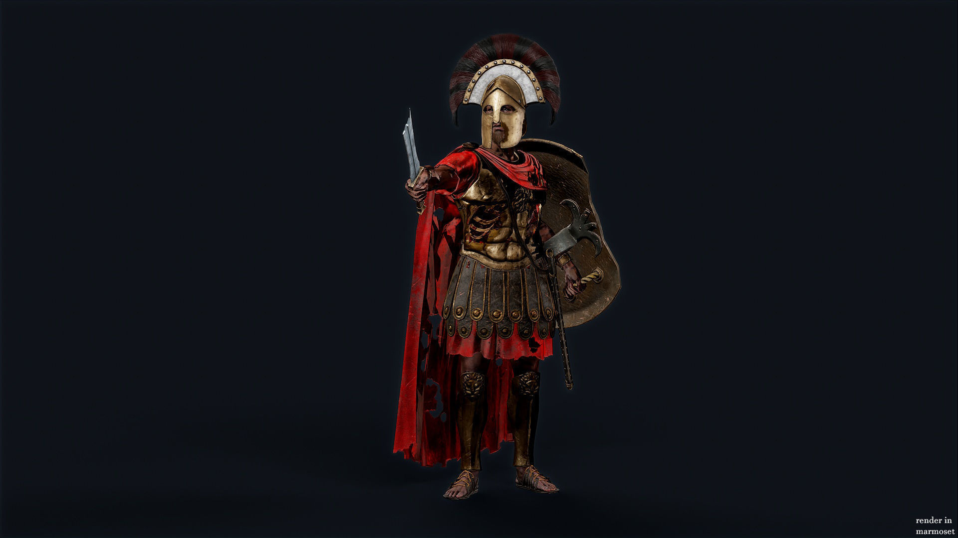 SPARTAN ROYAL GUARD UNDEAD 1 Low-poly 3D model_4