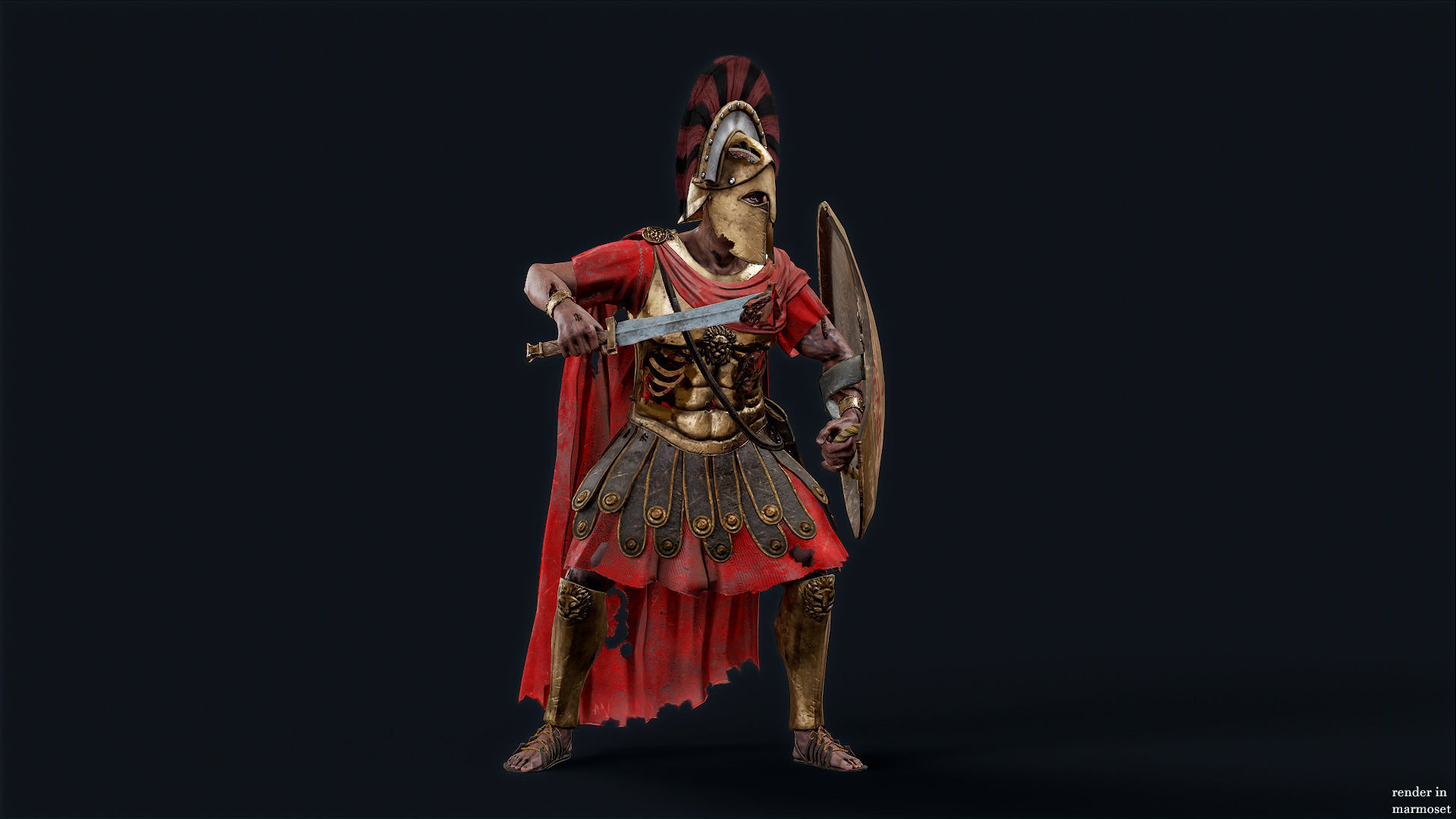 SPARTAN ROYAL GUARD UNDEAD 1 Low-poly 3D model_8