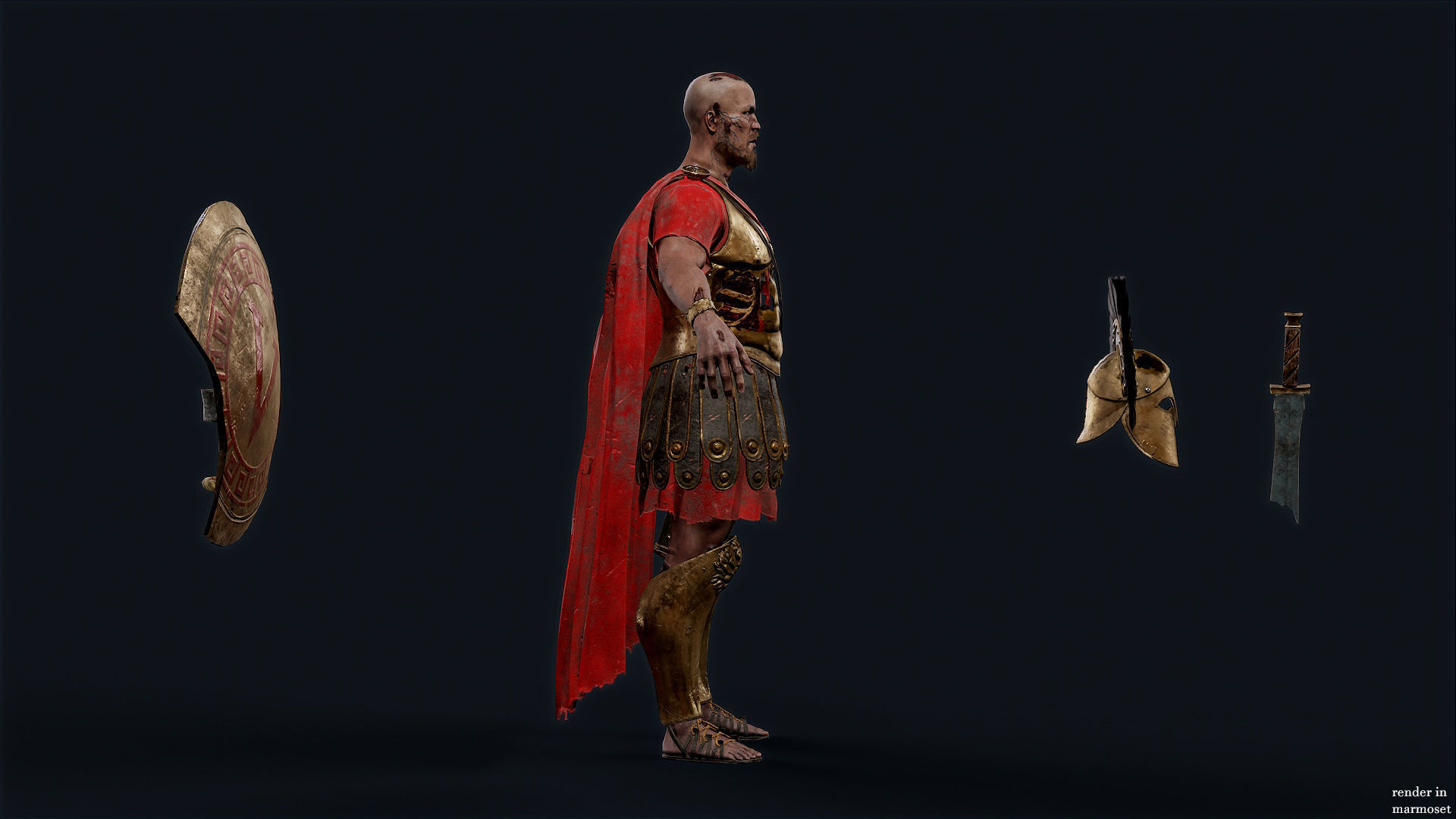 SPARTAN ROYAL GUARD UNDEAD 1 Low-poly 3D model_11