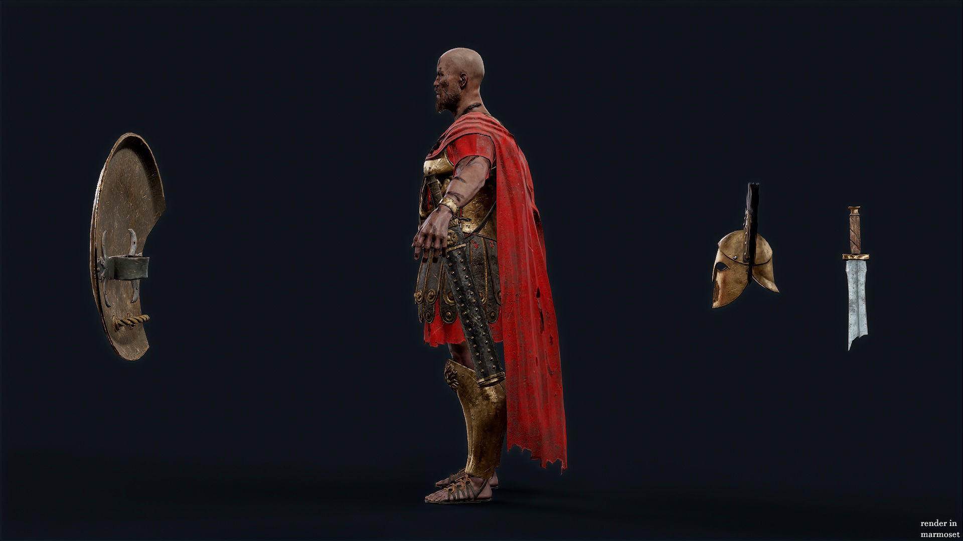 SPARTAN ROYAL GUARD UNDEAD 1 Low-poly 3D model_12