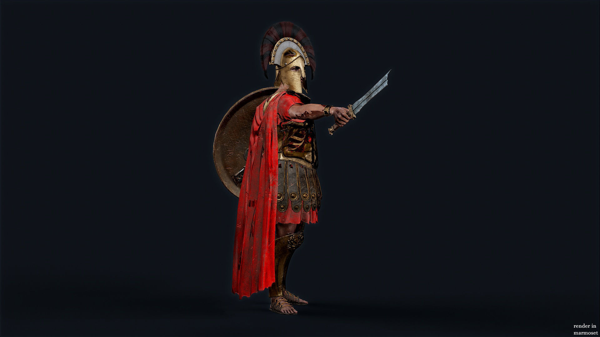 SPARTAN ROYAL GUARD UNDEAD 1 Low-poly 3D model_3