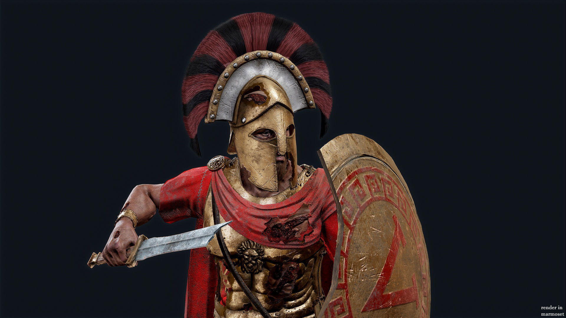 SPARTAN ROYAL GUARD UNDEAD 1 Low-poly 3D model_6