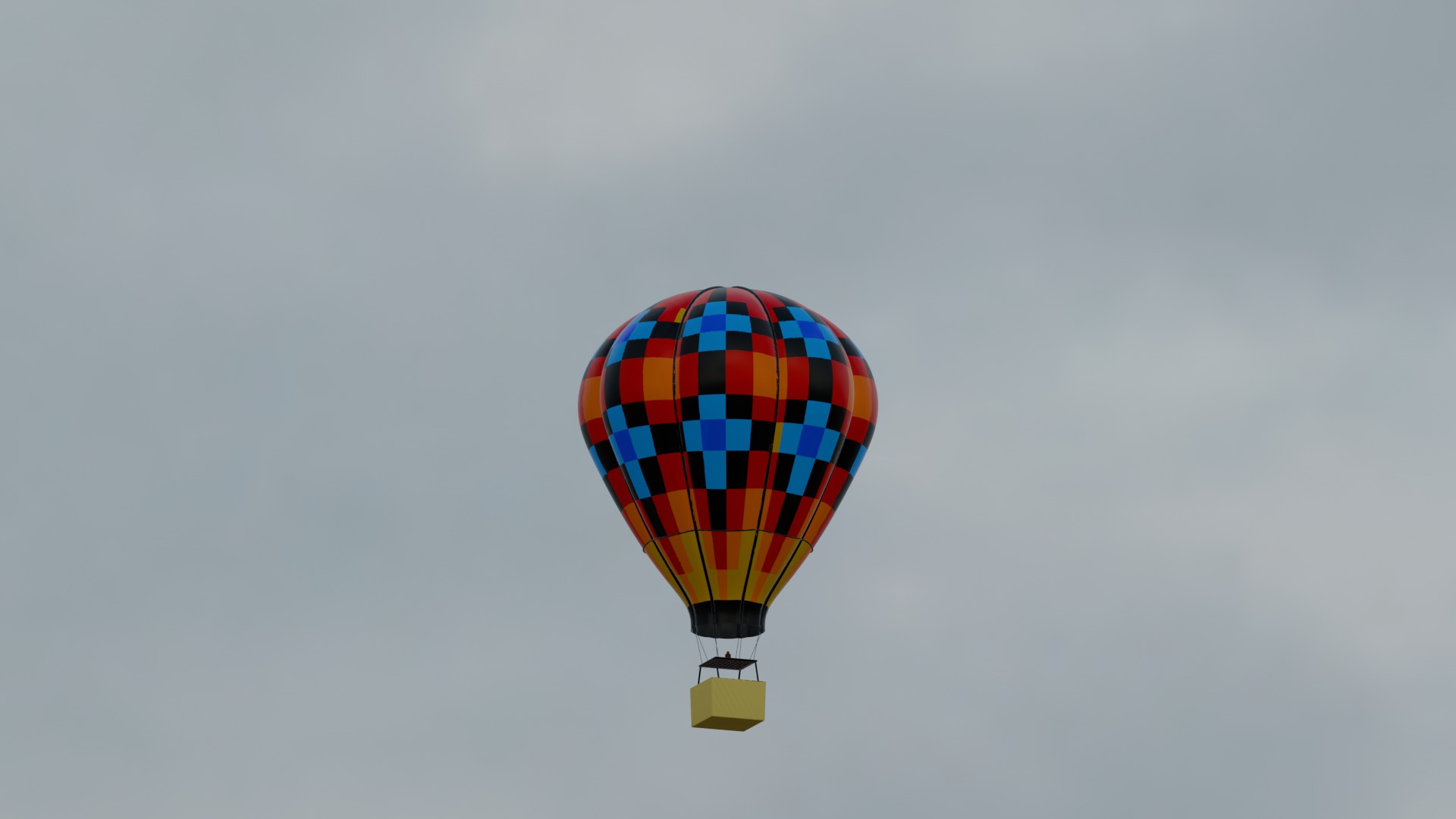 Realistic 3D Hot Air Balloon Model Games and Visualizations Free low-poly 3D model_2