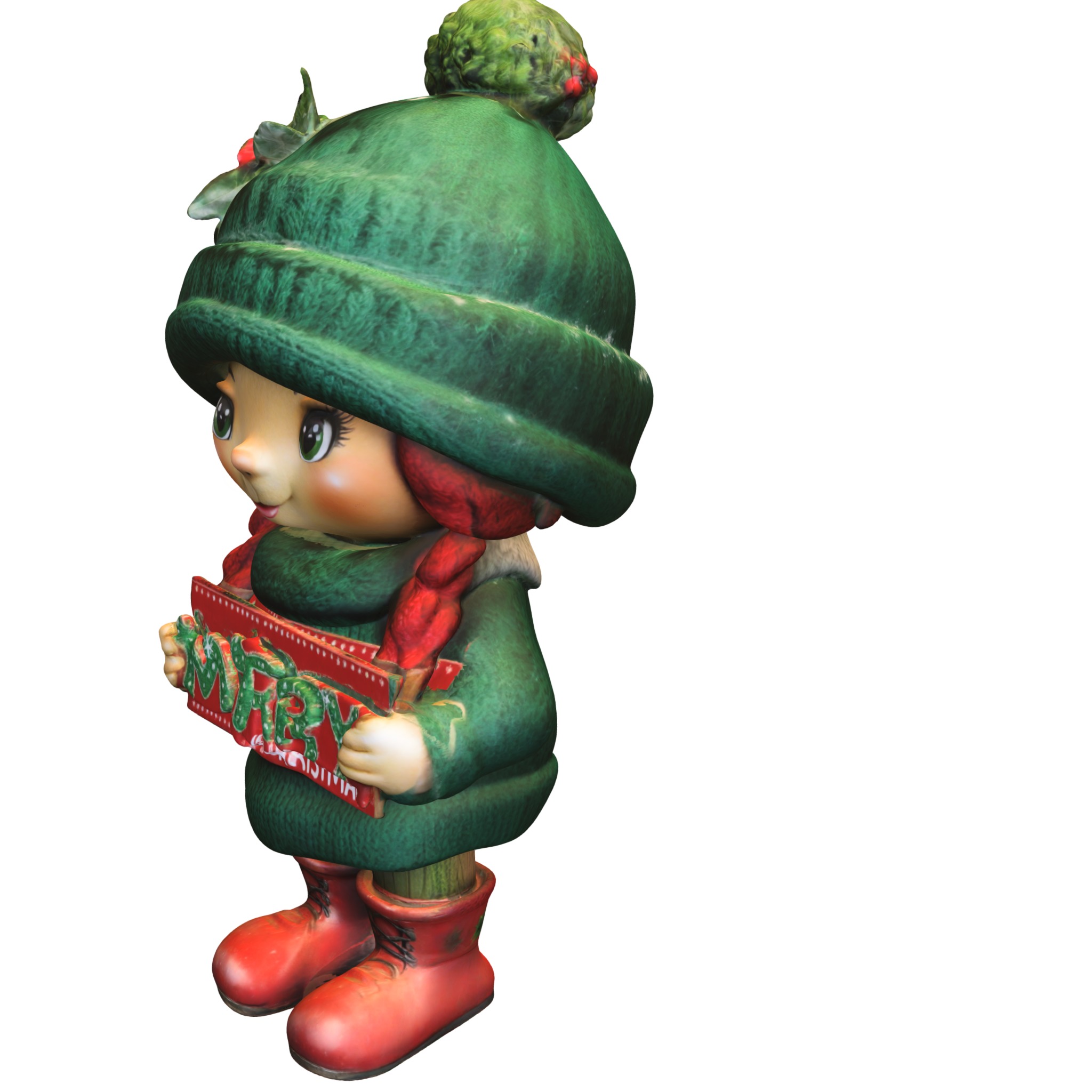 doll decor christmas  Low-poly 3D model_1