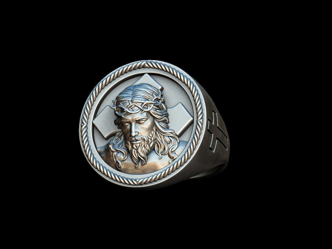JESUS STATEMENT RING 3D print model_3