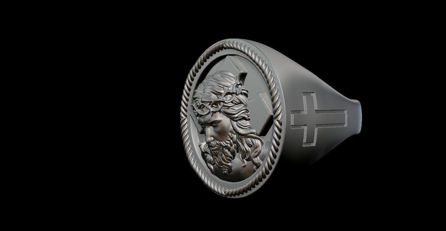 JESUS STATEMENT RING 3D print model_1
