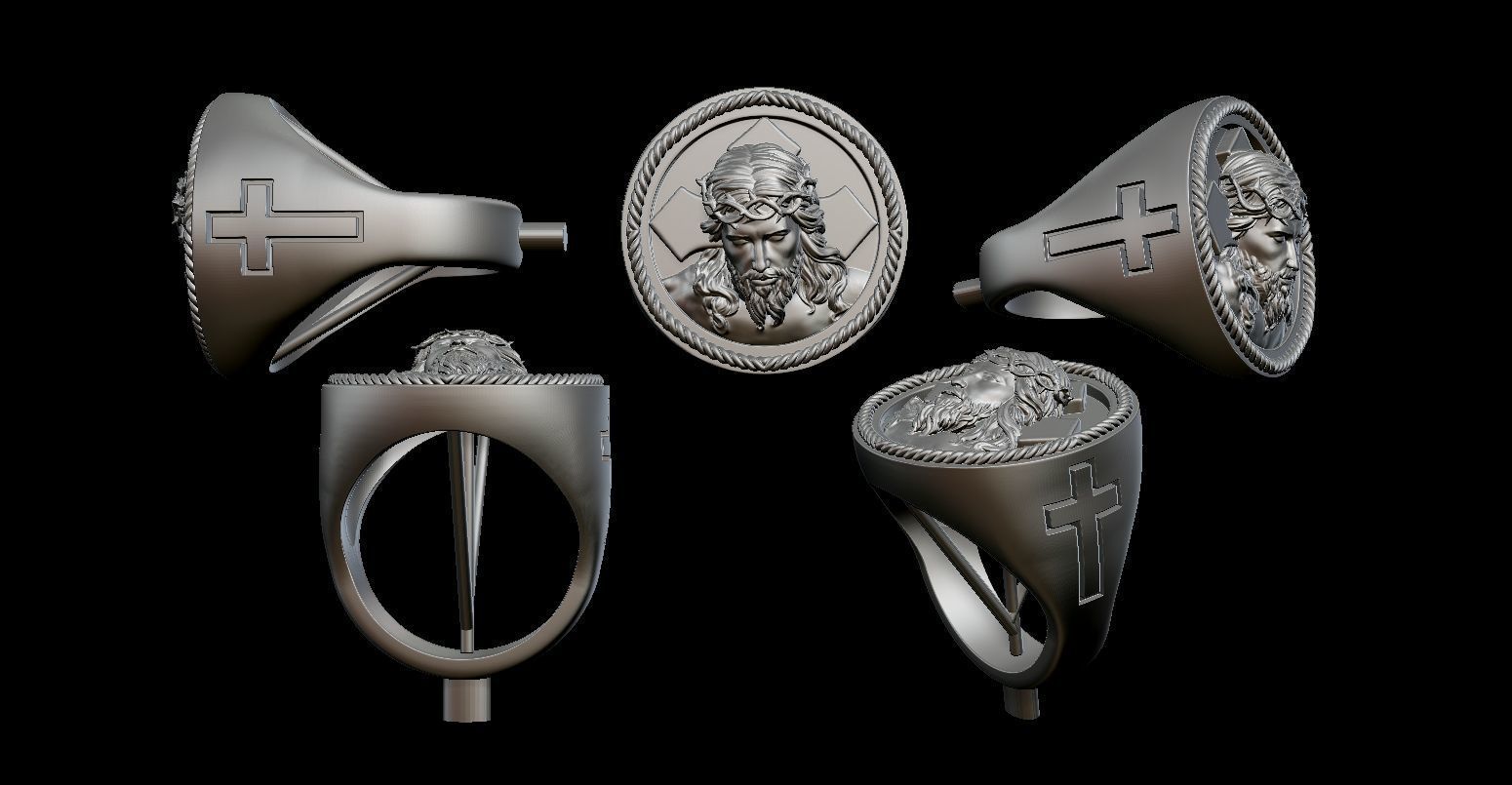JESUS STATEMENT RING 3D print model_2