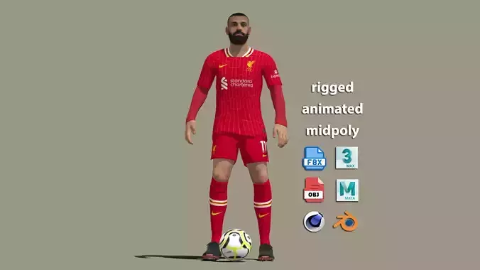 Mohamed Salah Liverpool 24-25 animation 3D model
