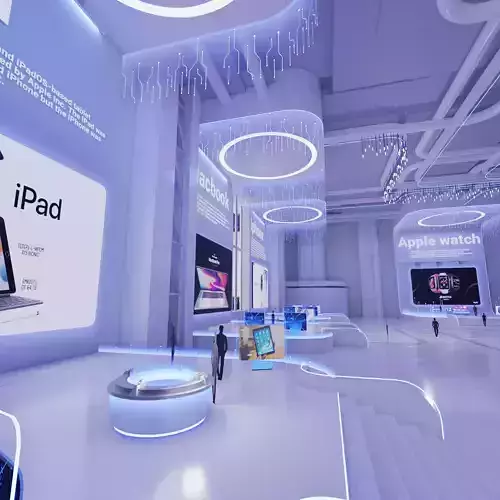 Futuristic Exhibition Interior Sci Fi Hall 3D model