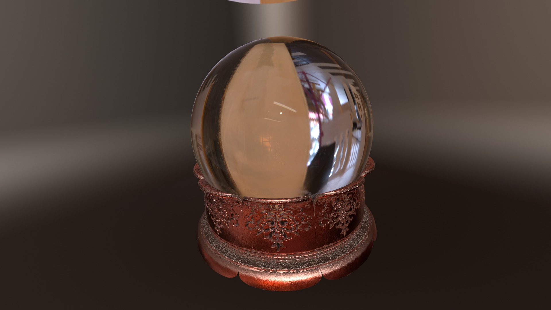 Antique Christmas Snow Globe 3D model_14
