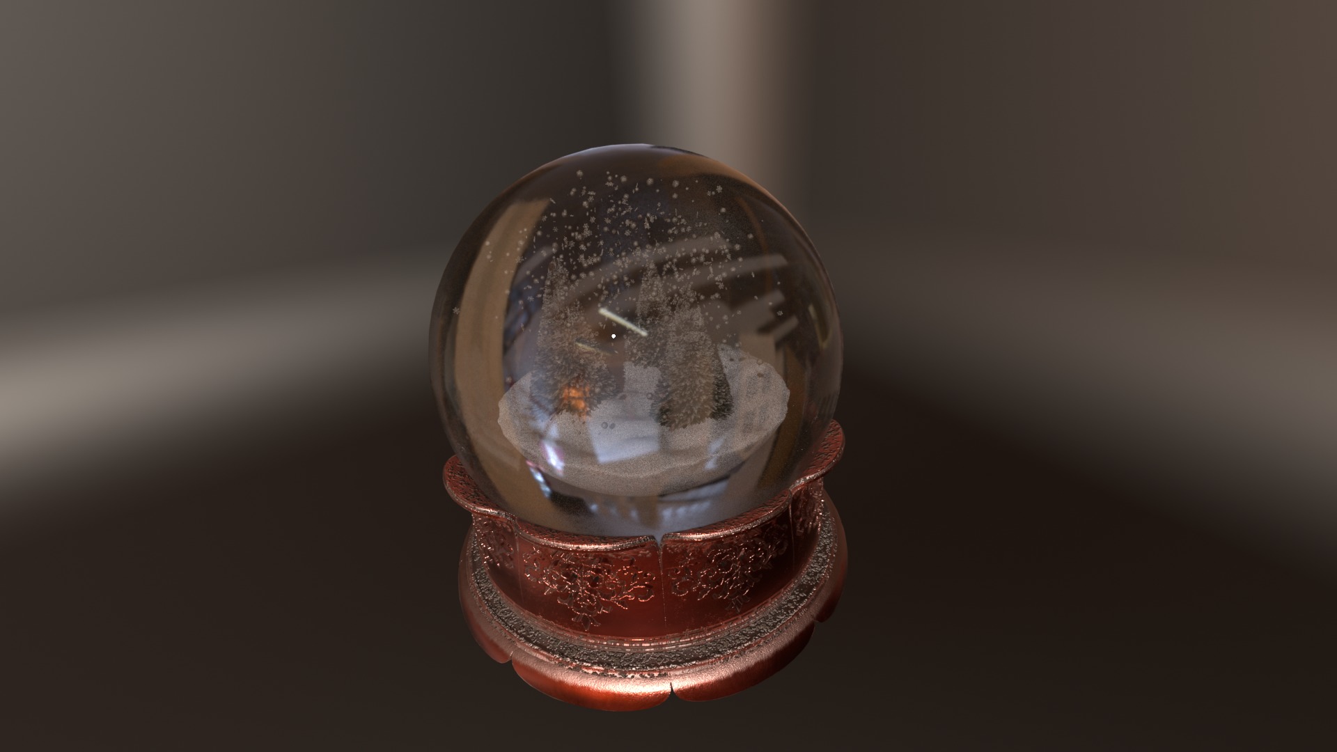 Antique Christmas Snow Globe 3D model_3