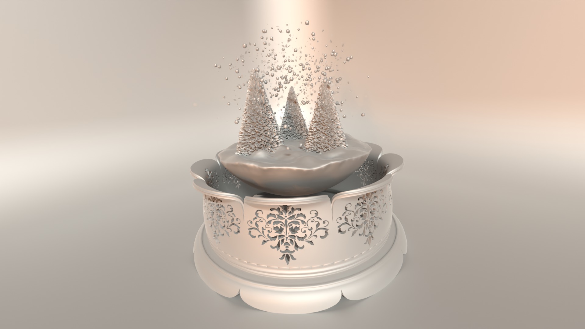 Antique Christmas Snow Globe 3D model_12