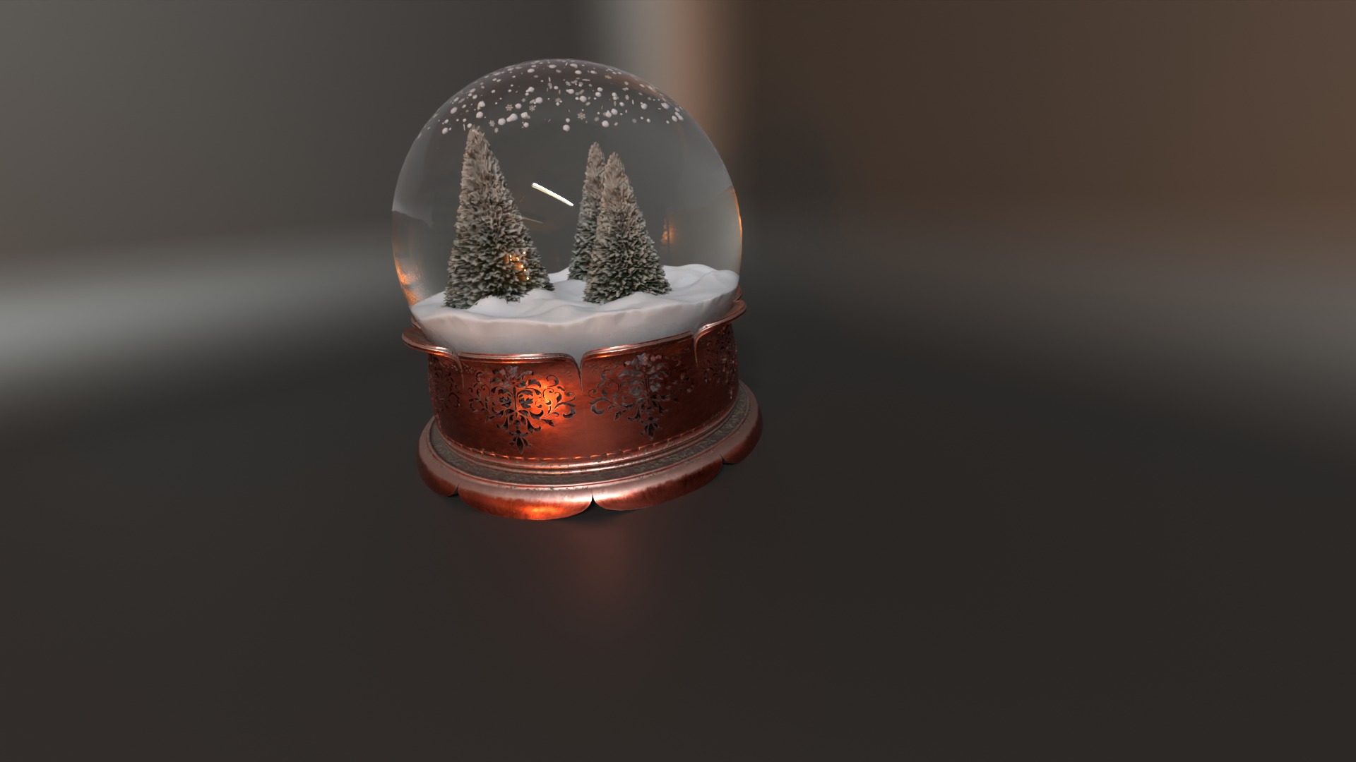 Antique Christmas Snow Globe 3D model_10