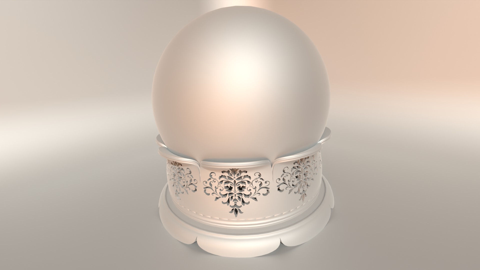 Antique Christmas Snow Globe 3D model_11