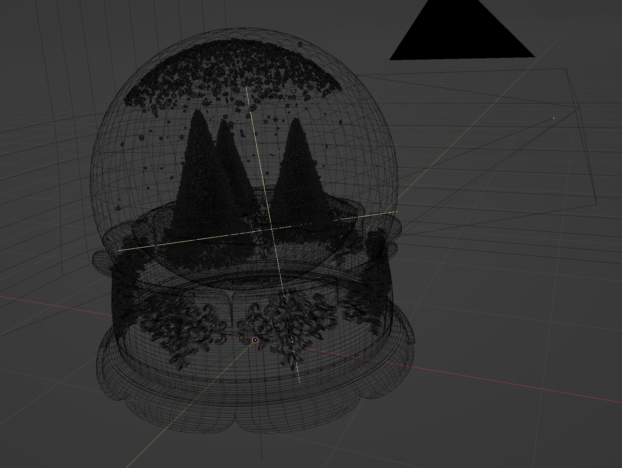 Antique Christmas Snow Globe 3D model_16