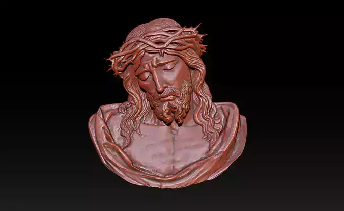 Jesus Face Bas Relief