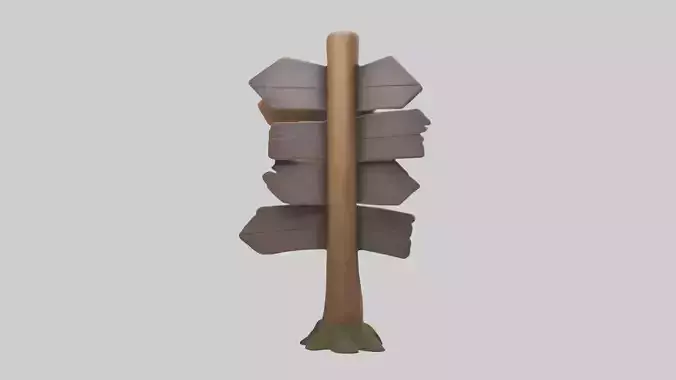 Wooden signpost Model