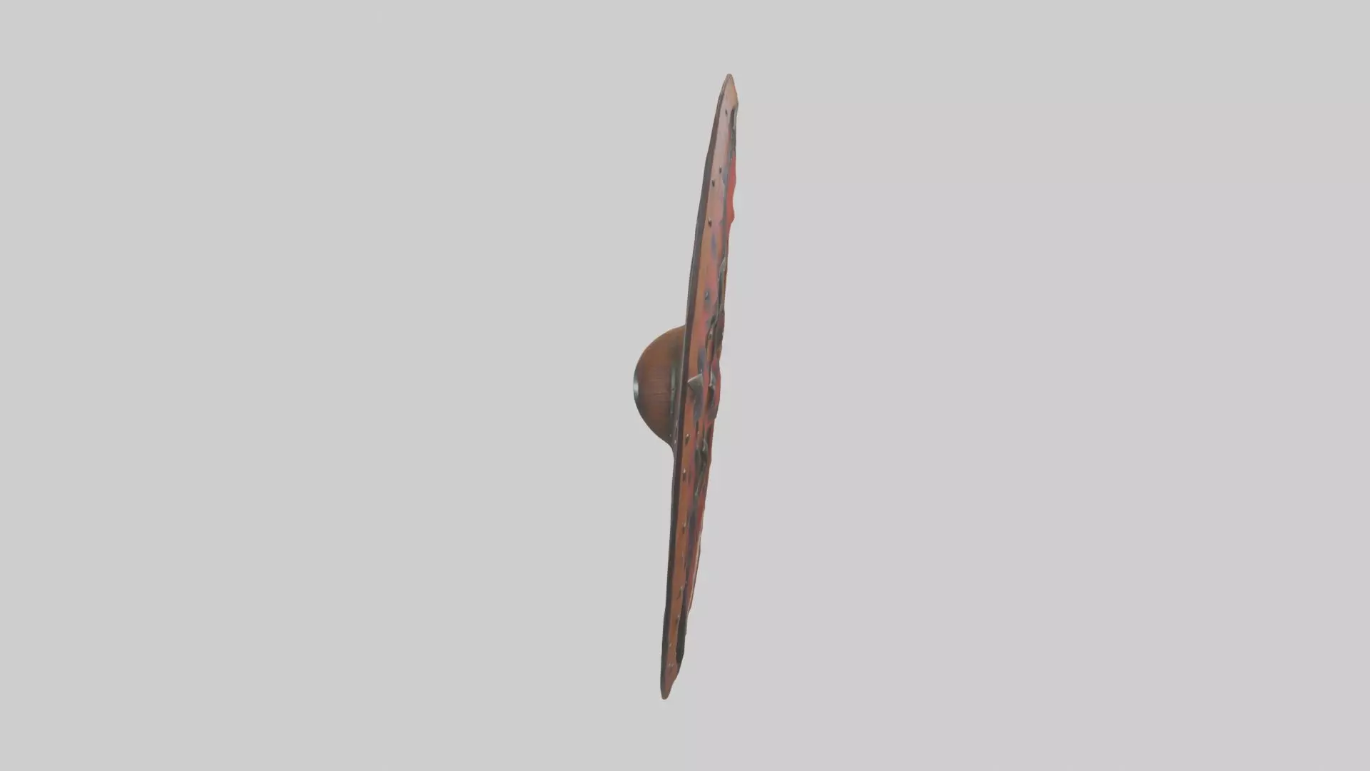 Wooden shield Model Low-poly 3D model_0