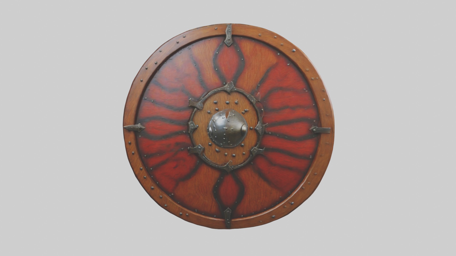 Wooden shield Model Low-poly 3D model_7