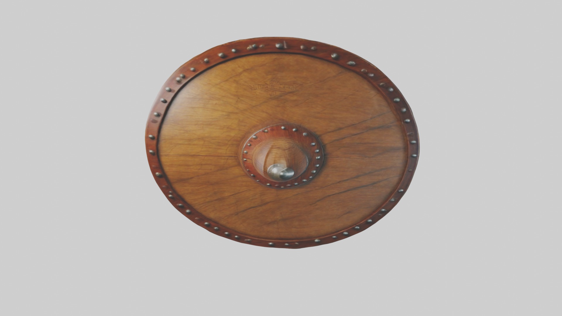 Wooden shield Model Low-poly 3D model_11