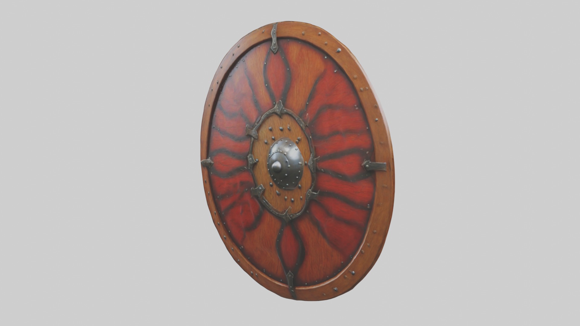 Wooden shield Model Low-poly 3D model_5