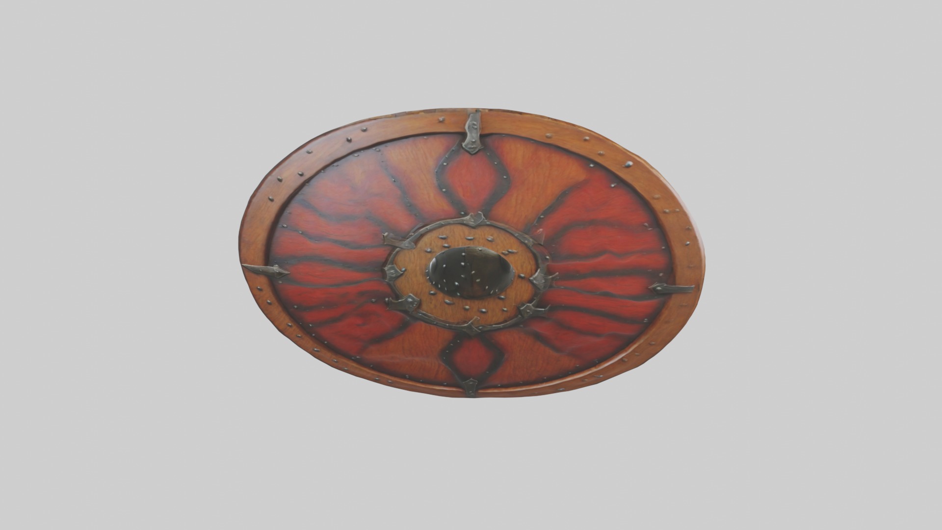 Wooden shield Model Low-poly 3D model_12