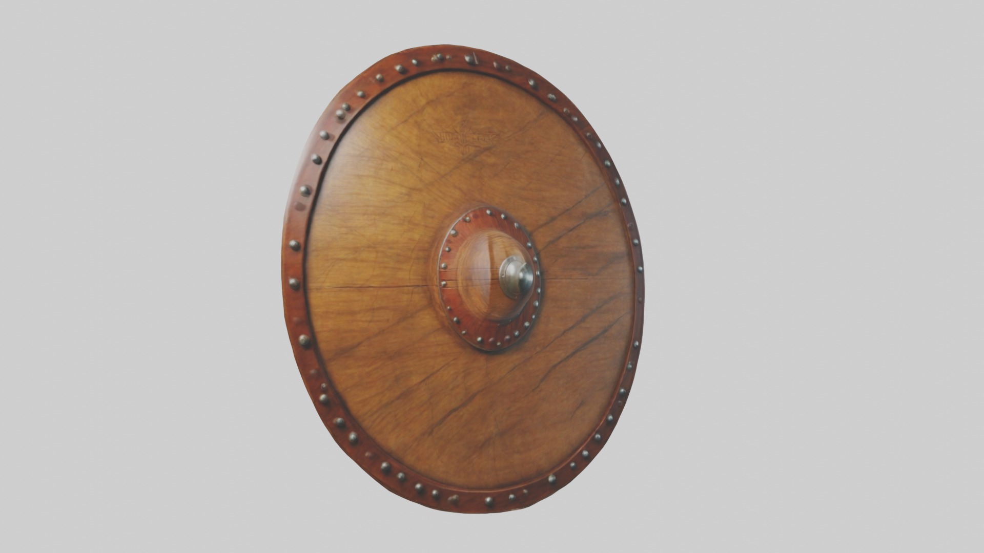 Wooden shield Model Low-poly 3D model_4