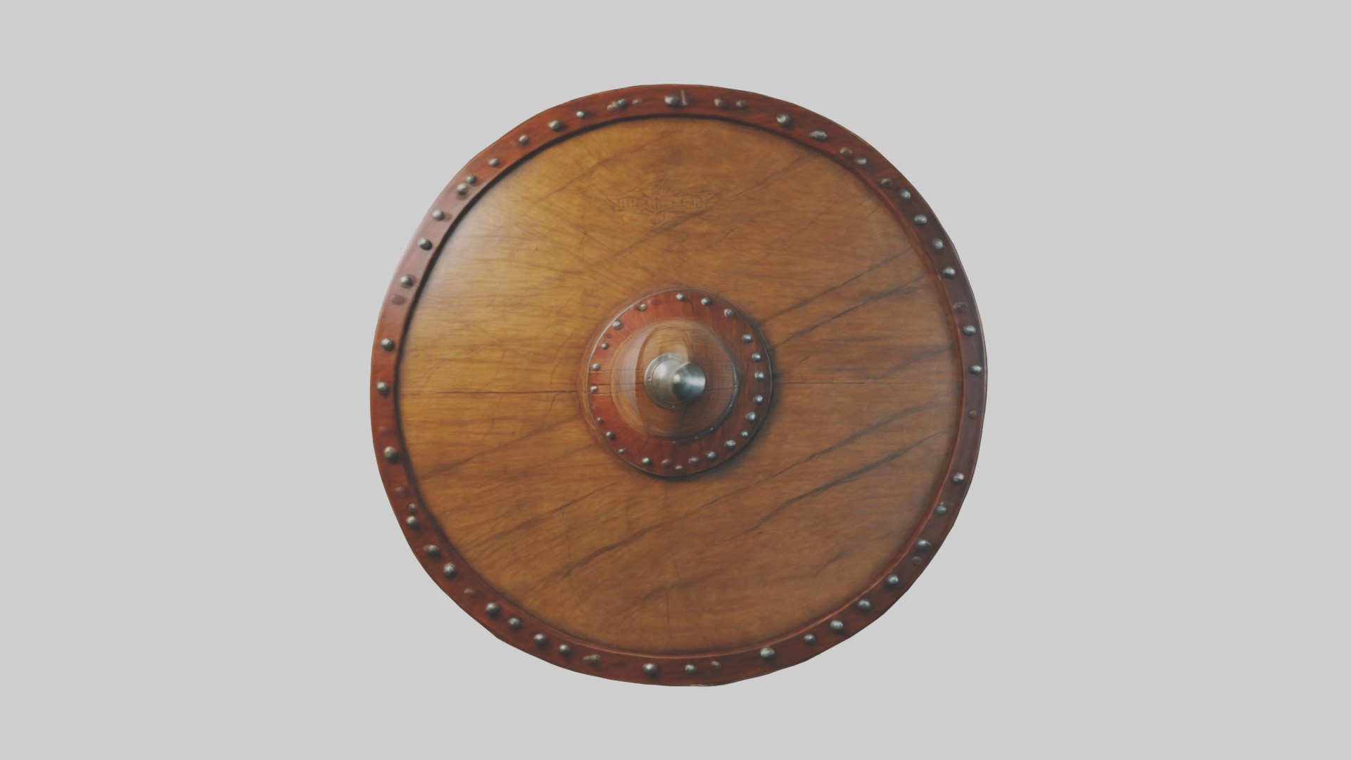 Wooden shield Model Low-poly 3D model_6