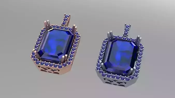 Full stone jewelry pendant 3D print model