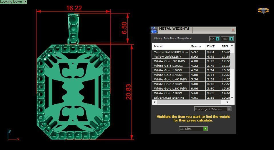Full stone jewelry pendant 3D print model_6