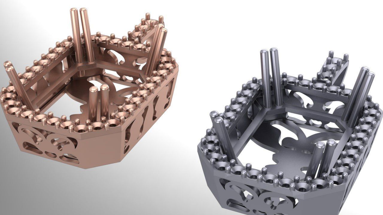 Full stone jewelry pendant 3D print model_3