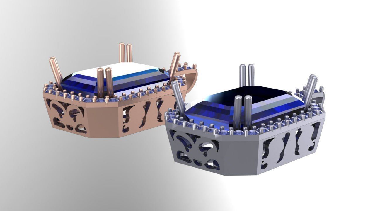 Full stone jewelry pendant 3D print model_1