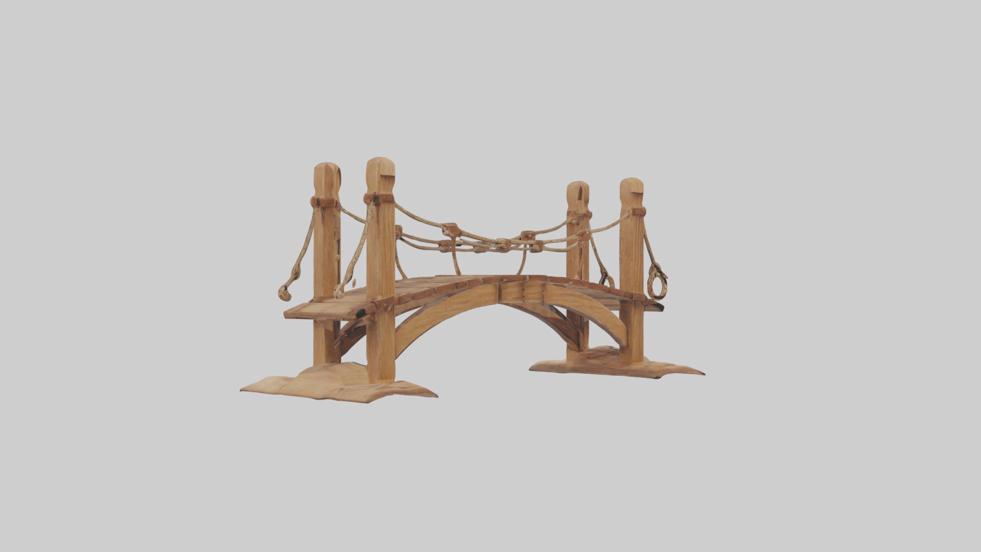 Wooden drawbridgemod 1 Low-poly 3D model_5