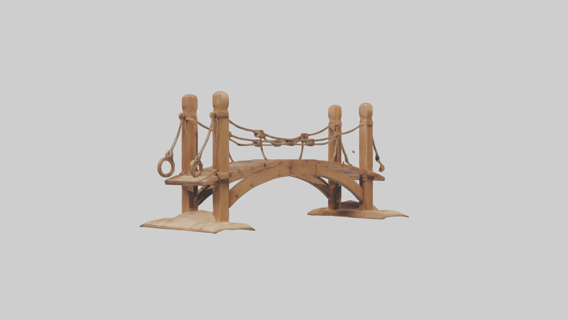 Wooden drawbridgemod 1 Low-poly 3D model_1