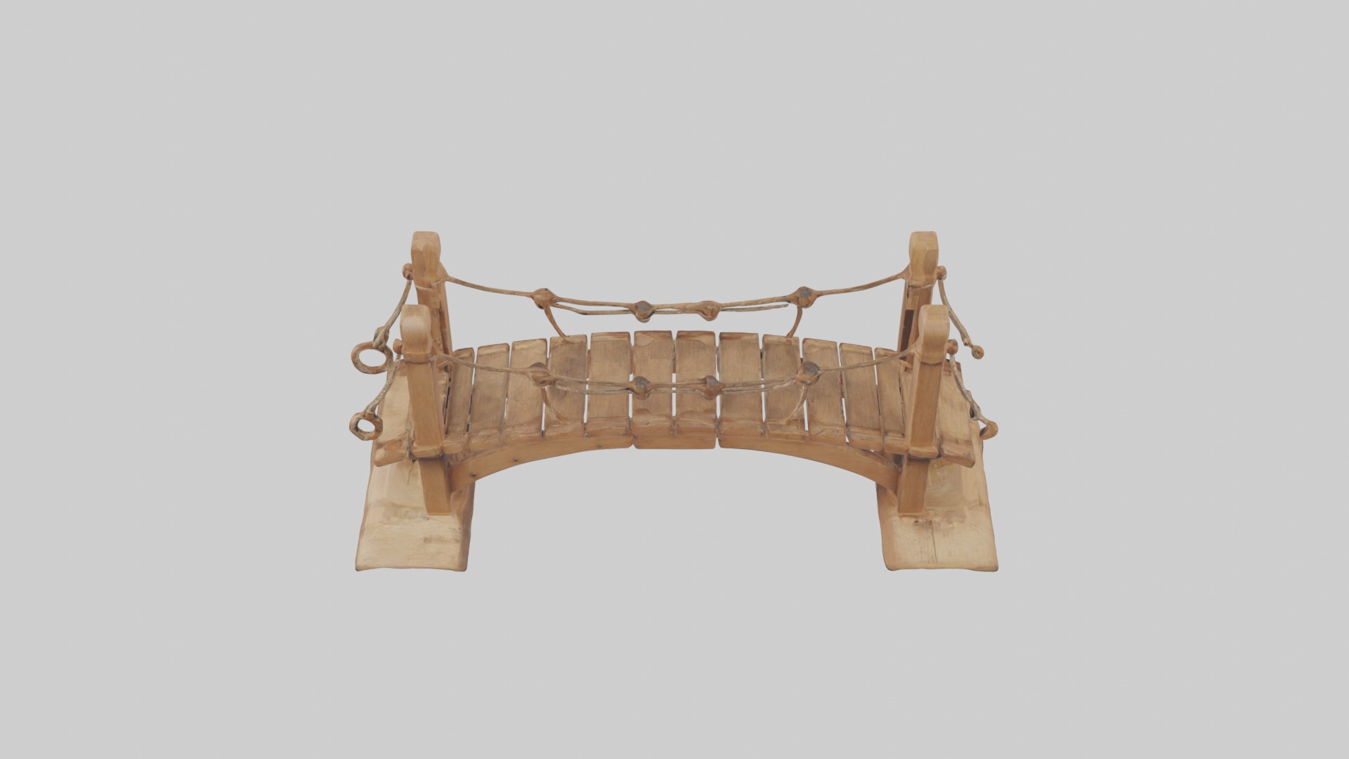 Wooden drawbridgemod 1 Low-poly 3D model_9