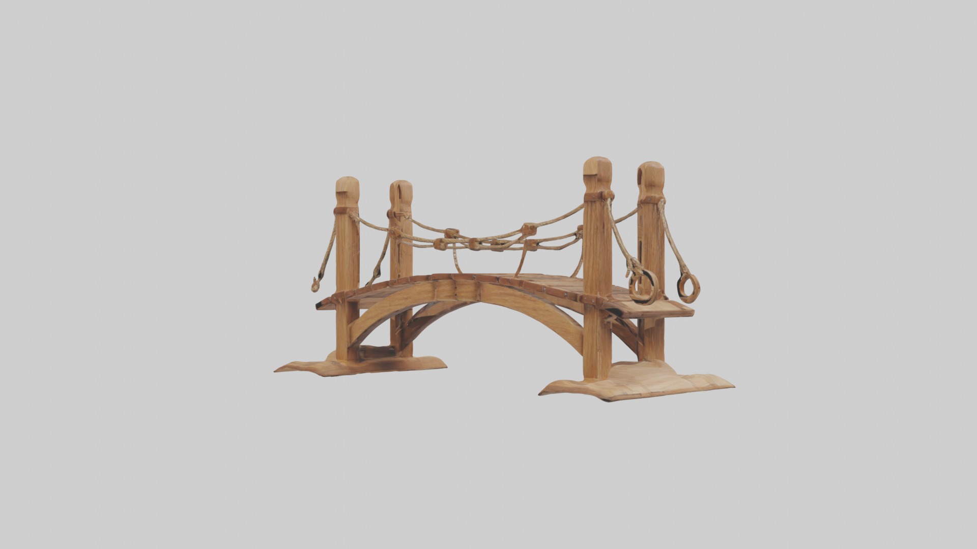 Wooden drawbridgemod 1 Low-poly 3D model_4