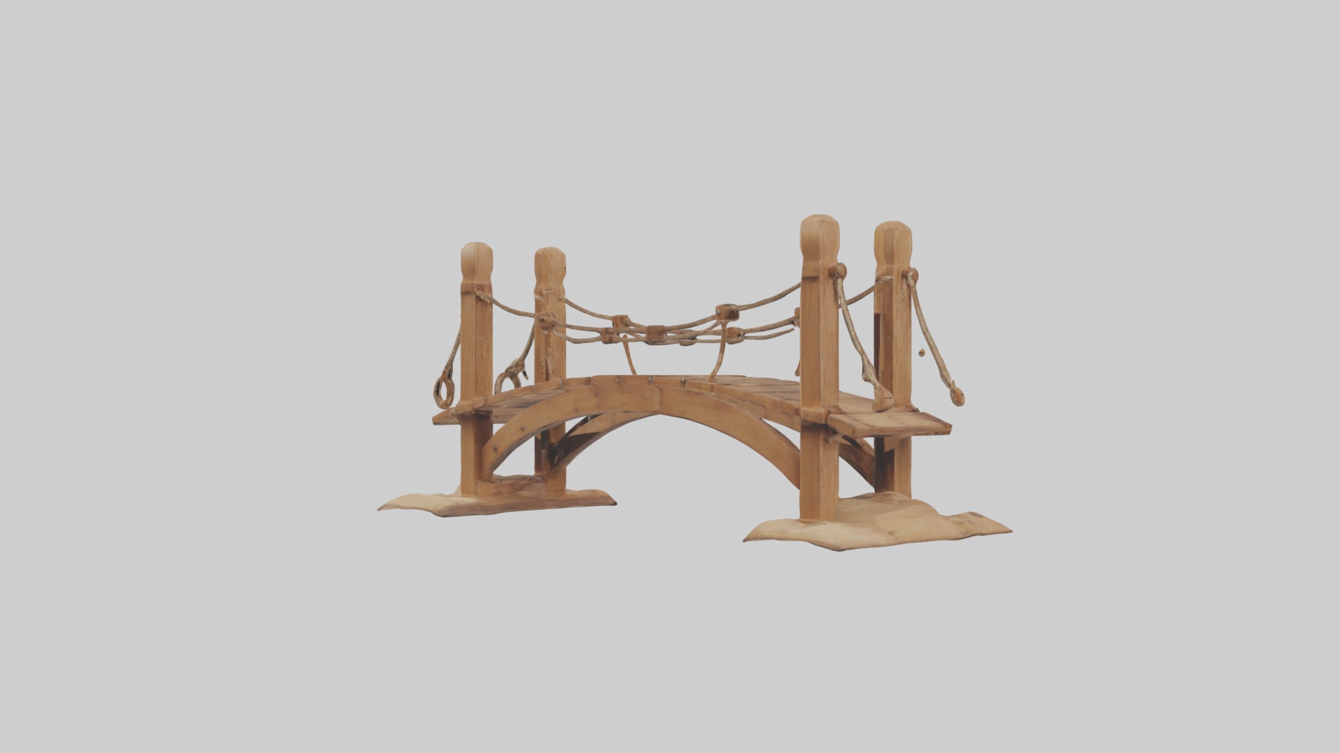 Wooden drawbridgemod 1 Low-poly 3D model_2