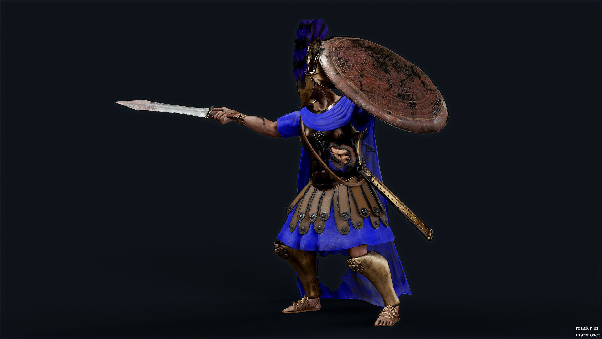 SPARTAN ROYAL GUARD UNDEAD 2 Low-poly 3D model_5